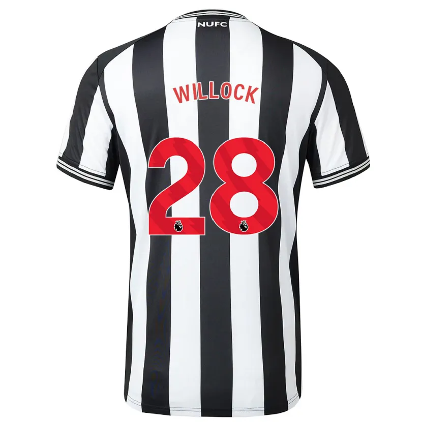 Danxen Niño Camiseta Joe Willock #28 Blanco Negro 1ª Equipación 2023/24 La Camisa