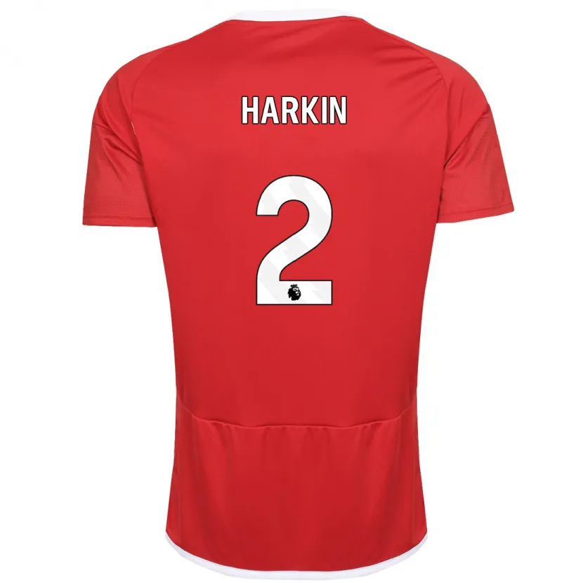 Danxen Niño Camiseta Lyndsey Harkin #2 Rojo 1ª Equipación 2023/24 La Camisa