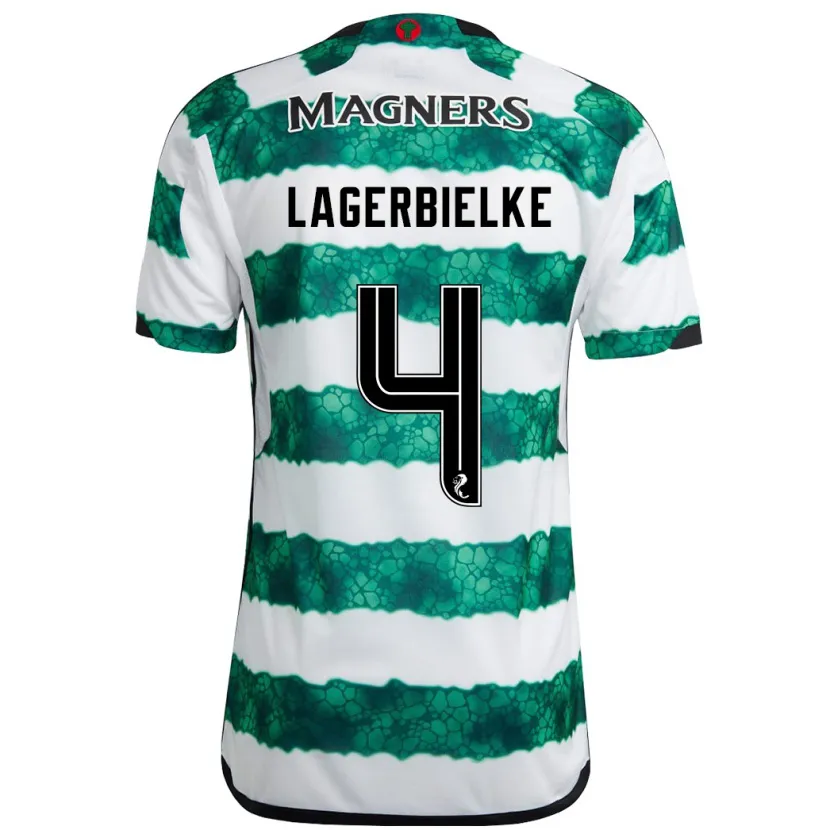 Danxen Niño Camiseta Gustaf Lagerbielke #4 Verde 1ª Equipación 2023/24 La Camisa