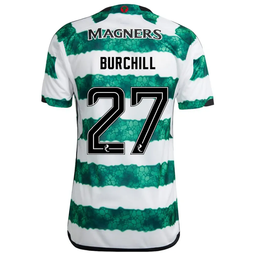 Danxen Niño Camiseta Tiree Burchill #27 Verde 1ª Equipación 2023/24 La Camisa