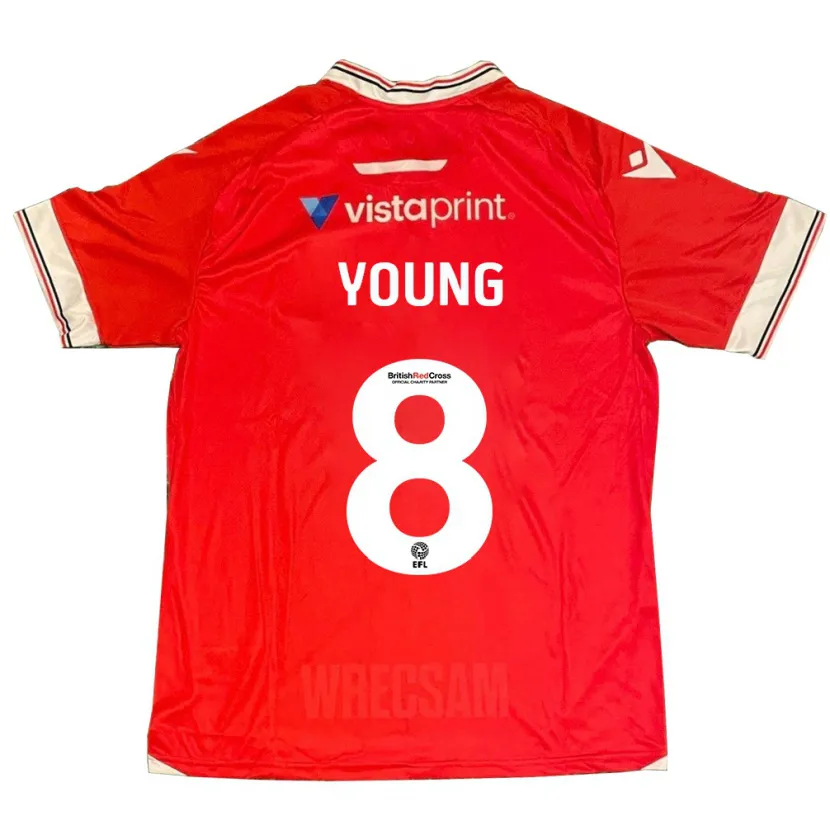 Danxen Niño Camiseta Luke Young #8 Rojo 1ª Equipación 2023/24 La Camisa