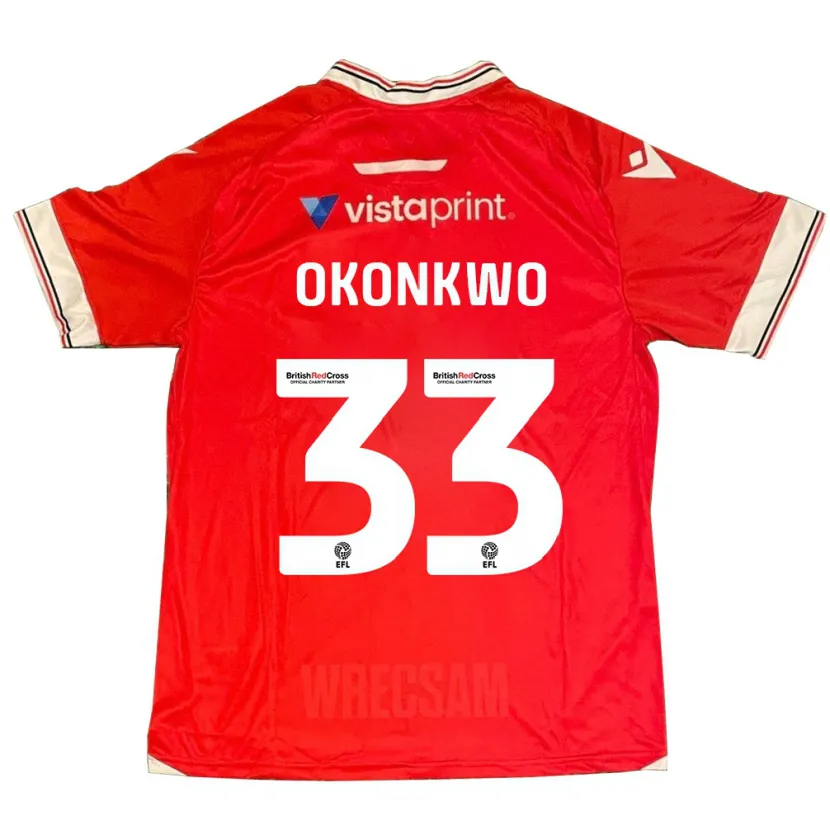 Danxen Niño Camiseta Arthur Okonkwo #33 Rojo 1ª Equipación 2023/24 La Camisa