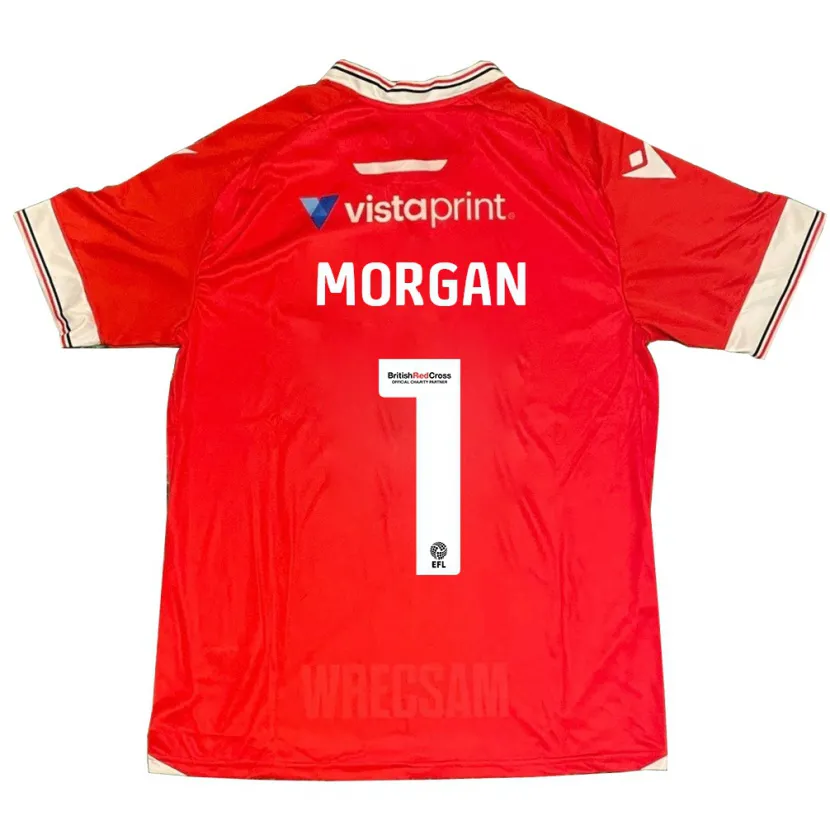 Danxen Niño Camiseta Delyth Morgan #1 Rojo 1ª Equipación 2023/24 La Camisa