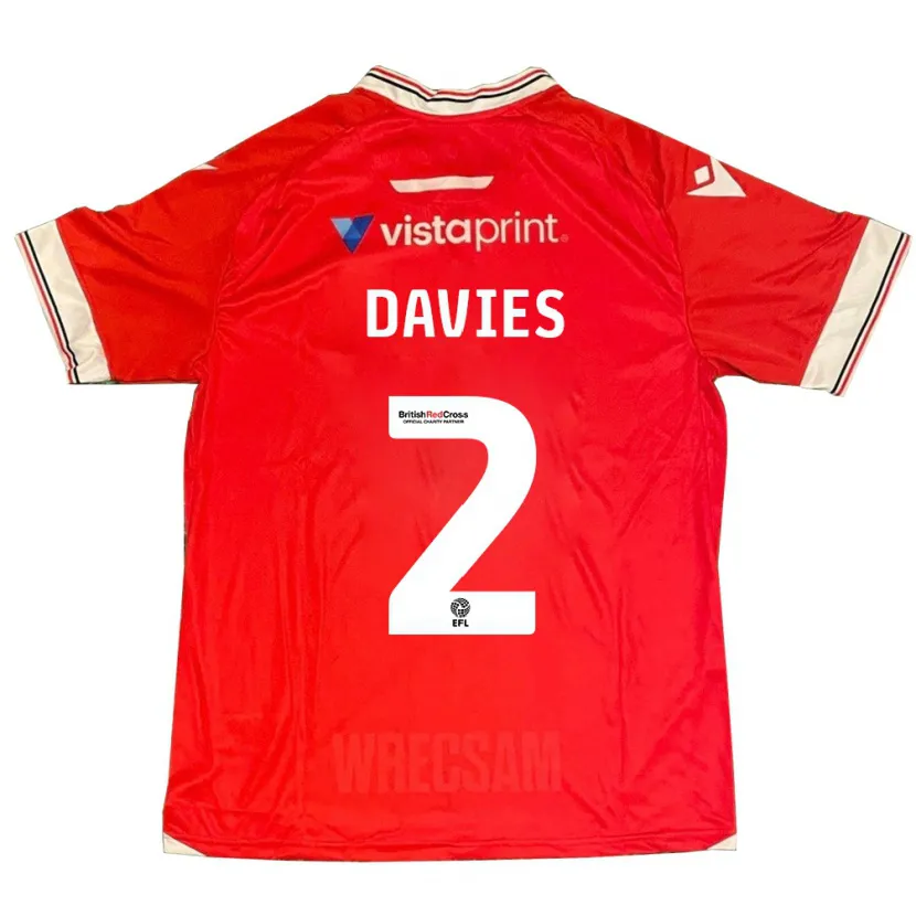 Danxen Niño Camiseta Phoebe Davies #2 Rojo 1ª Equipación 2023/24 La Camisa