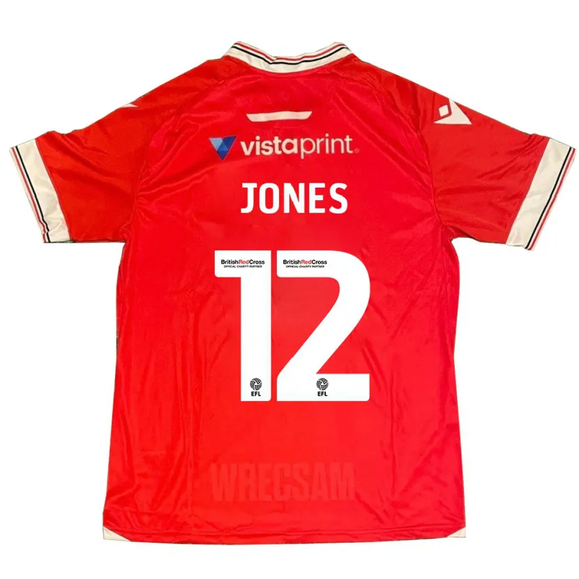 Danxen Niño Camiseta Carra Jones #12 Rojo 1ª Equipación 2023/24 La Camisa