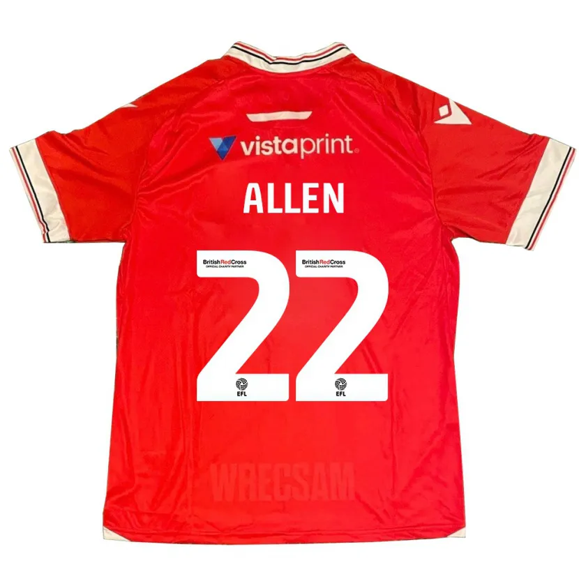 Danxen Niño Camiseta Keren Allen #22 Rojo 1ª Equipación 2023/24 La Camisa