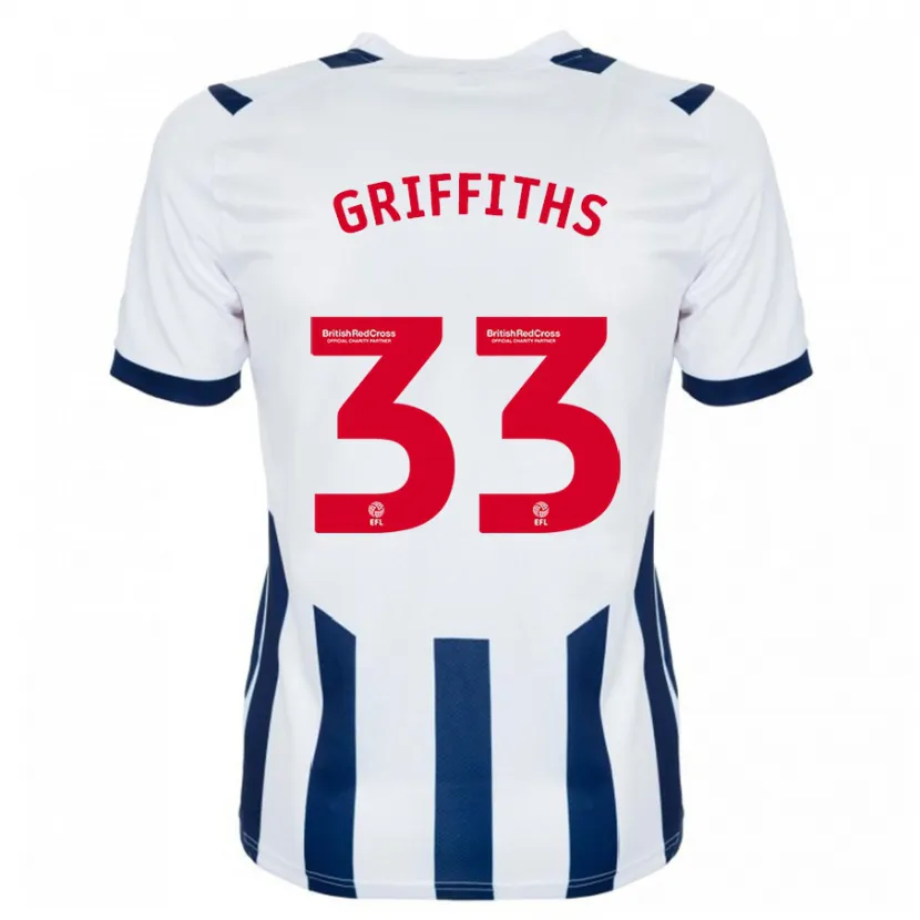 Danxen Niño Camiseta Josh Griffiths #33 Blanco 1ª Equipación 2023/24 La Camisa