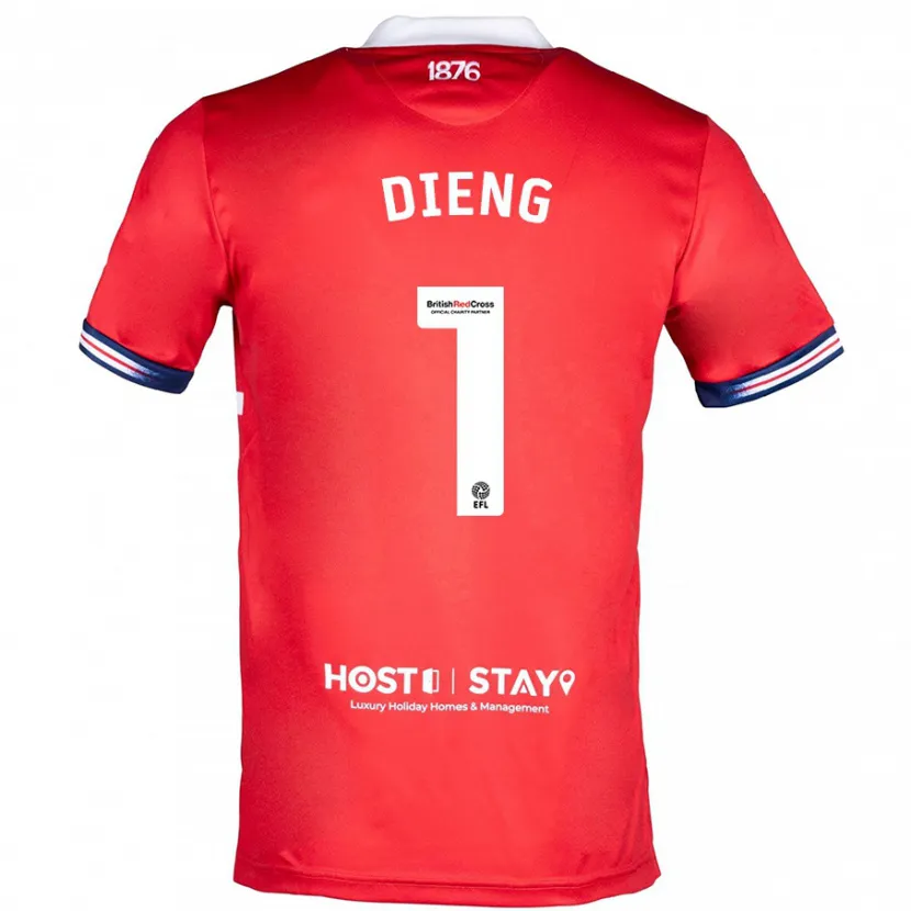 Danxen Niño Camiseta Seny Dieng #1 Rojo 1ª Equipación 2023/24 La Camisa