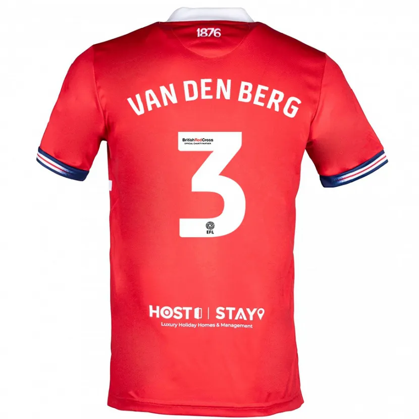 Danxen Niño Camiseta Rav Van Den Berg #3 Rojo 1ª Equipación 2023/24 La Camisa