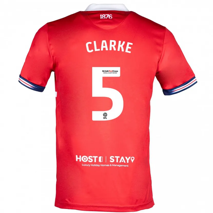 Danxen Niño Camiseta Matt Clarke #5 Rojo 1ª Equipación 2023/24 La Camisa