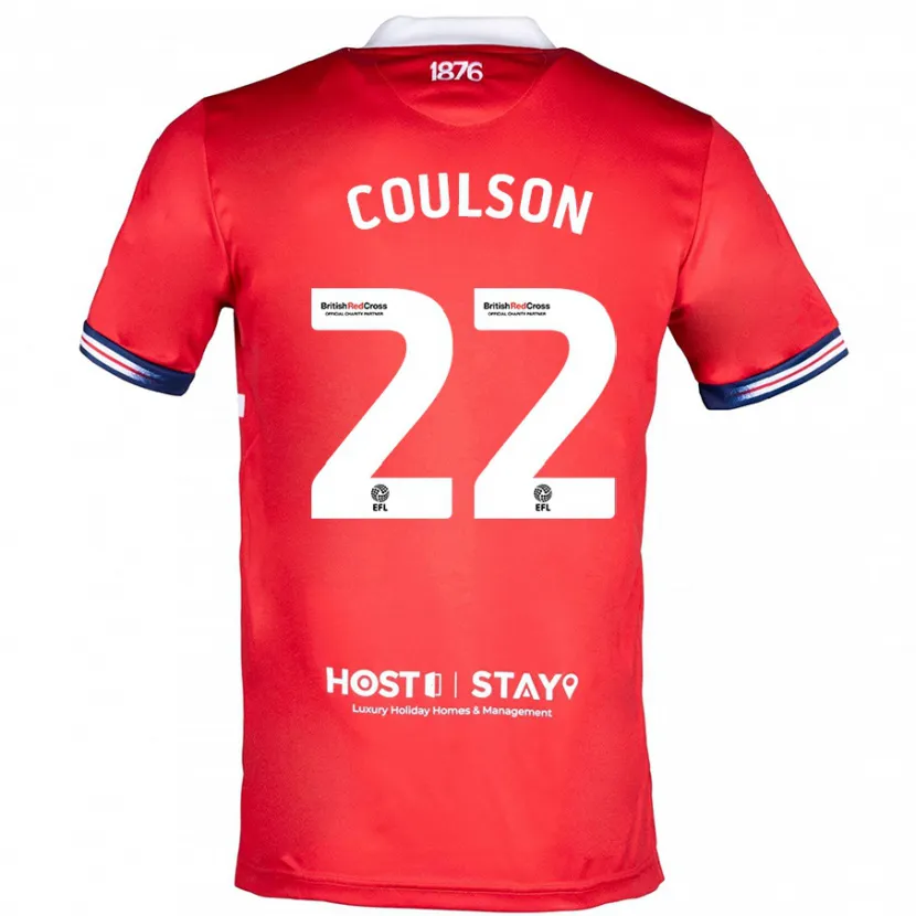 Danxen Niño Camiseta Hayden Coulson #22 Rojo 1ª Equipación 2023/24 La Camisa