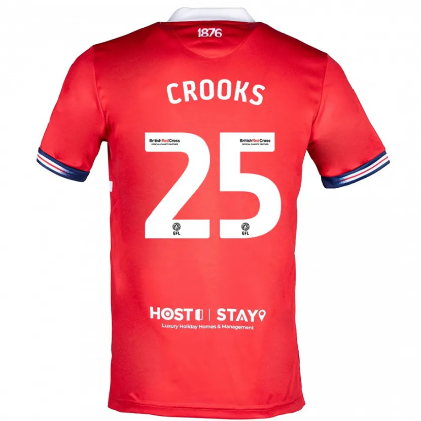 Danxen Niño Camiseta Matt Crooks #25 Rojo 1ª Equipación 2023/24 La Camisa