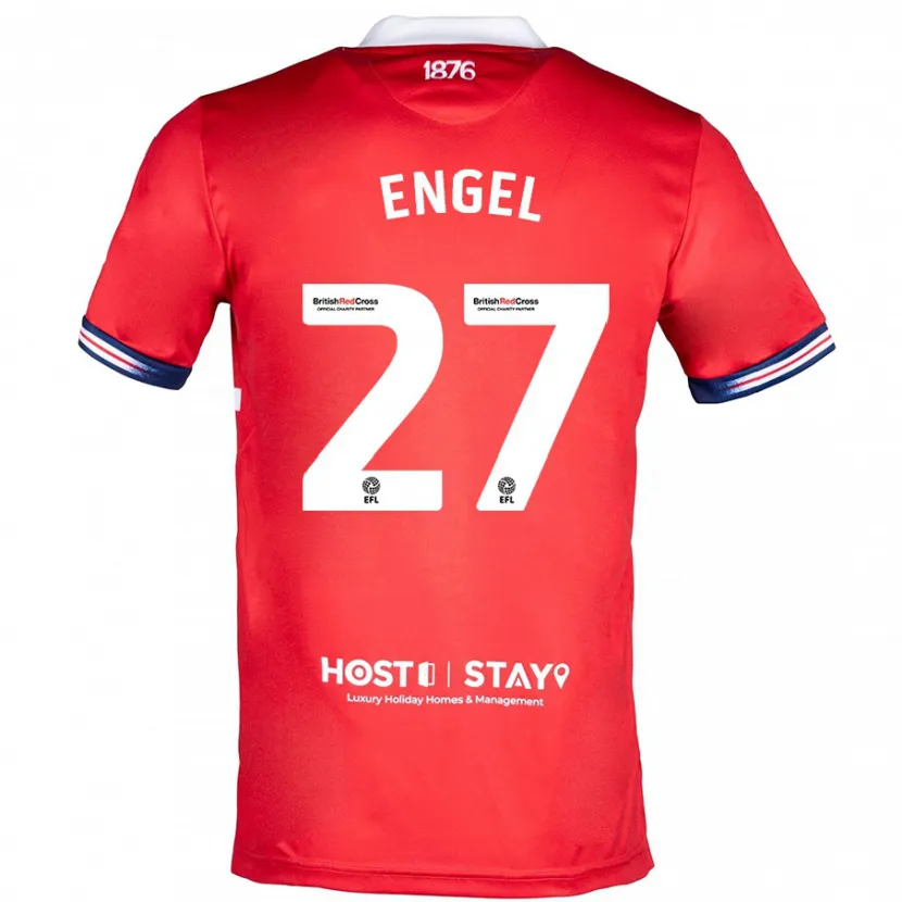 Danxen Niño Camiseta Lukas Engel #27 Rojo 1ª Equipación 2023/24 La Camisa