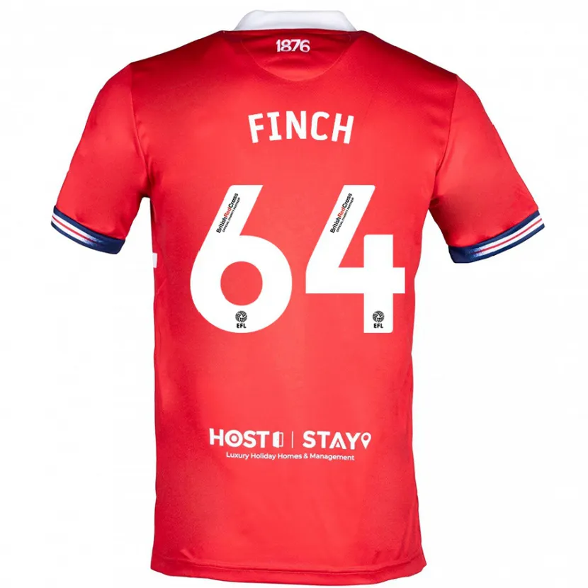 Danxen Niño Camiseta Sonny Finch #64 Rojo 1ª Equipación 2023/24 La Camisa