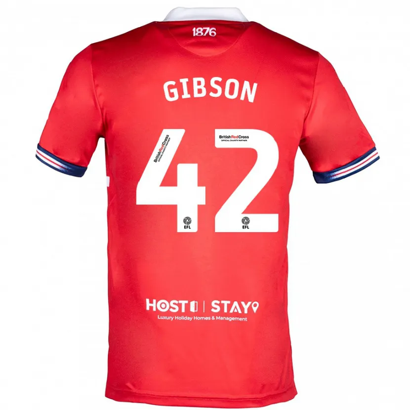 Danxen Niño Camiseta Joseph Gibson #42 Rojo 1ª Equipación 2023/24 La Camisa