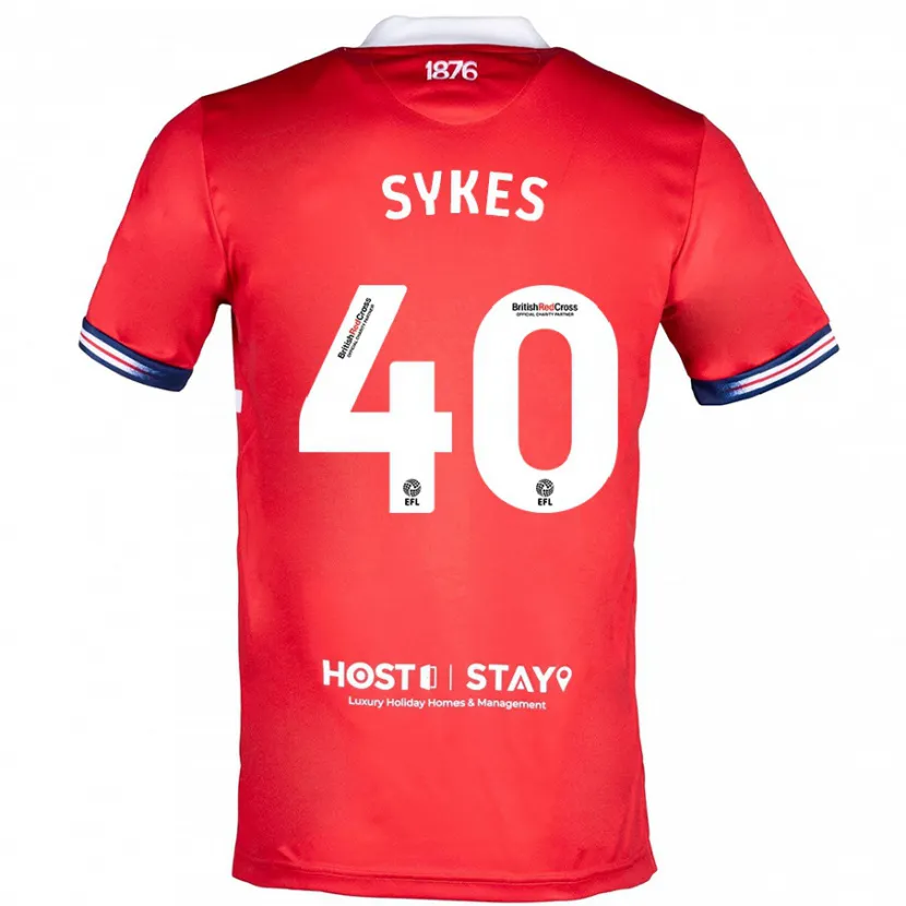 Danxen Niño Camiseta Cain Sykes #40 Rojo 1ª Equipación 2023/24 La Camisa