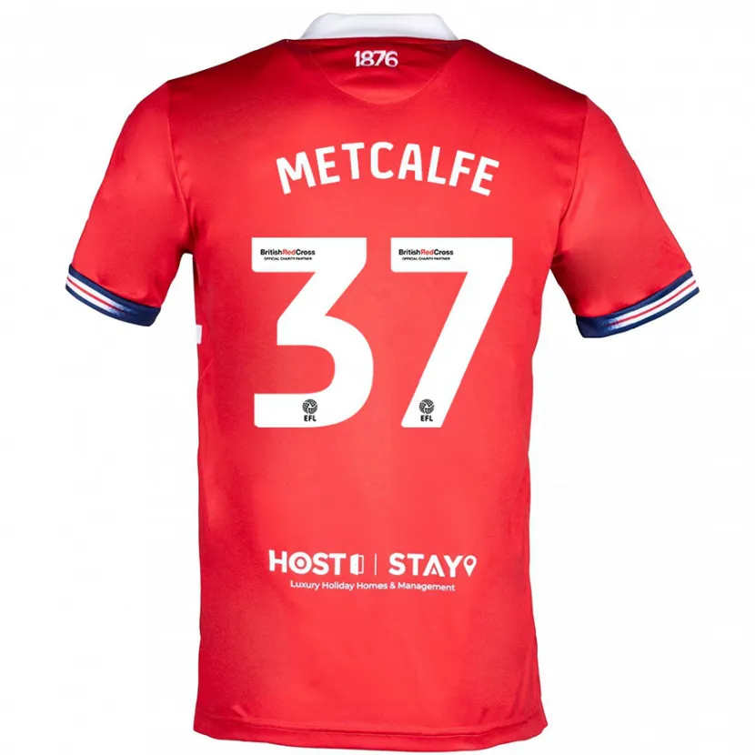 Danxen Niño Camiseta Max Metcalfe #37 Rojo 1ª Equipación 2023/24 La Camisa