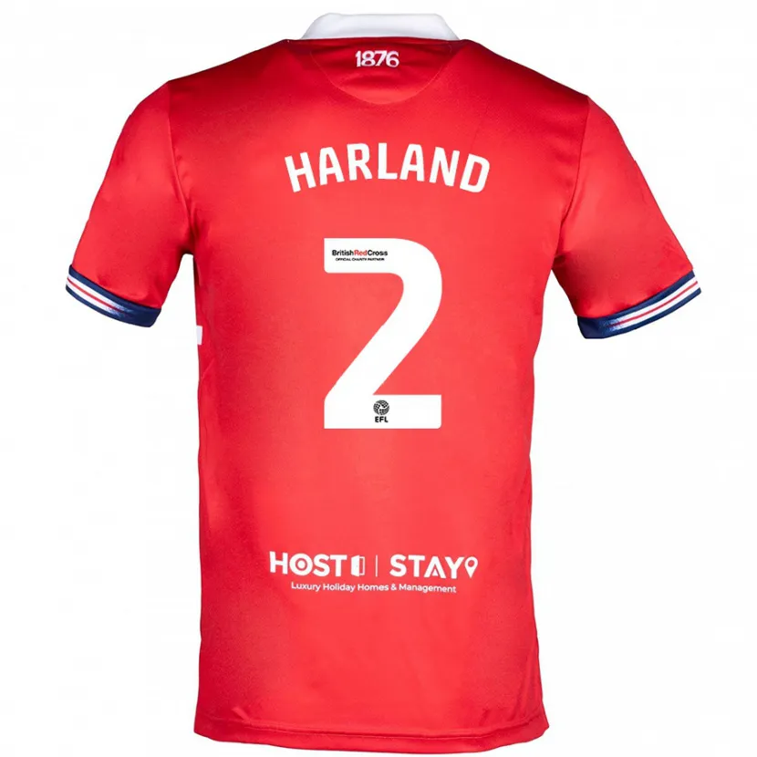 Danxen Niño Camiseta Jane Harland #2 Rojo 1ª Equipación 2023/24 La Camisa