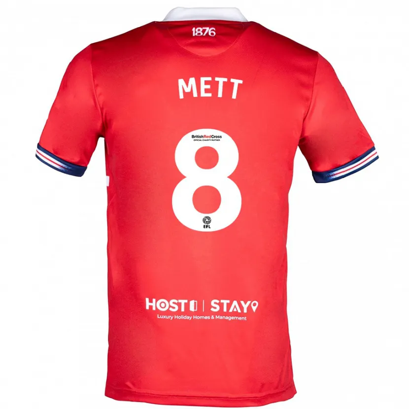 Danxen Niño Camiseta Jessica Mett #8 Rojo 1ª Equipación 2023/24 La Camisa