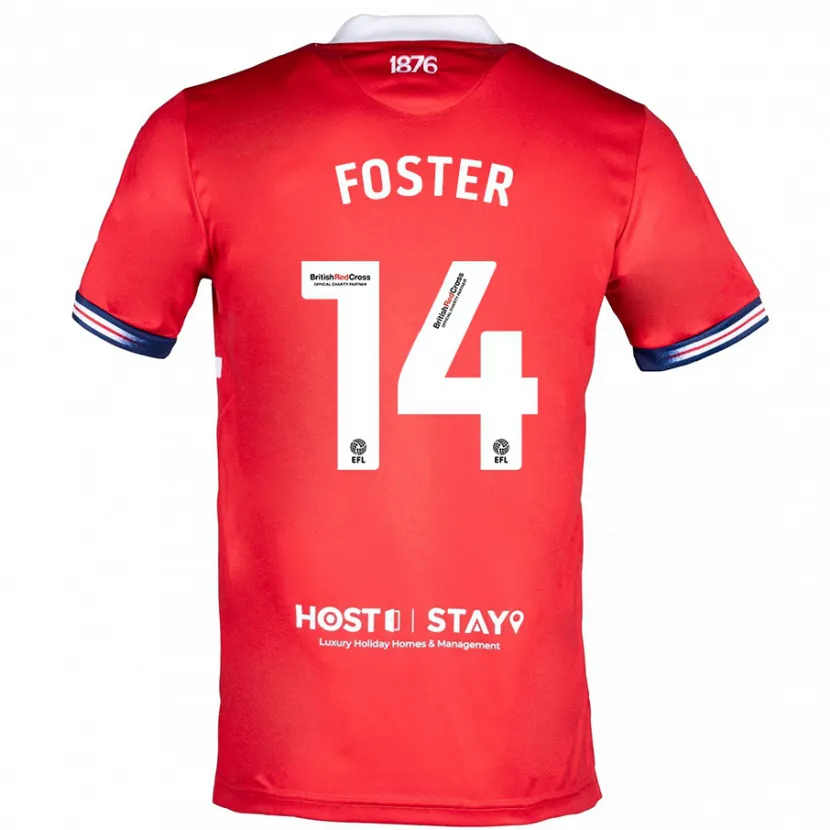 Danxen Niño Camiseta Emma Foster #14 Rojo 1ª Equipación 2023/24 La Camisa