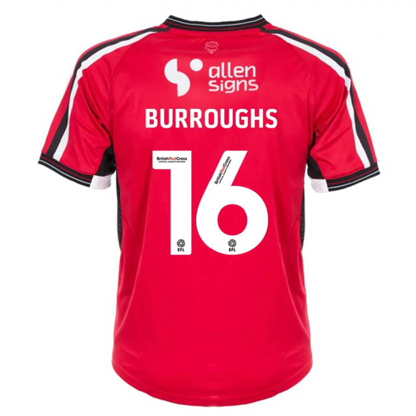 Danxen Niño Camiseta Jack Burroughs #16 Rojo 1ª Equipación 2023/24 La Camisa