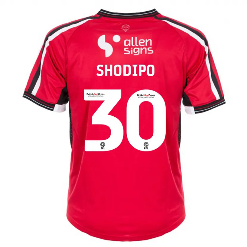 Danxen Niño Camiseta Olamide Shodipo #30 Rojo 1ª Equipación 2023/24 La Camisa