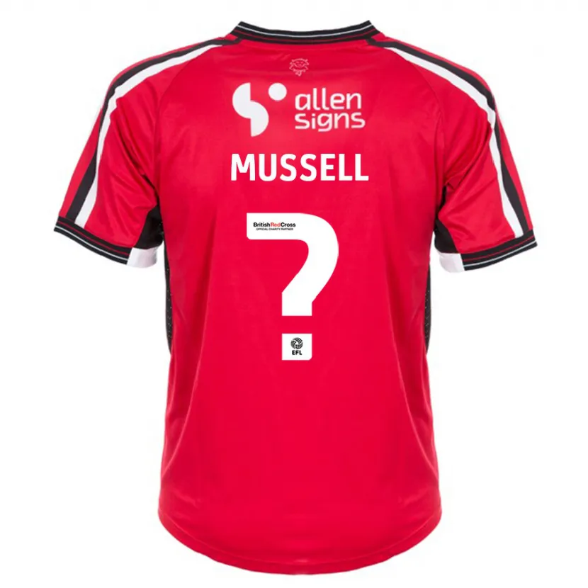 Danxen Niño Camiseta Theo Mussell #0 Rojo 1ª Equipación 2023/24 La Camisa