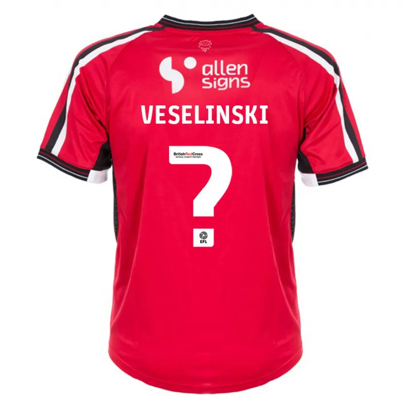 Danxen Niño Camiseta Aleksandar Veselinski #0 Rojo 1ª Equipación 2023/24 La Camisa