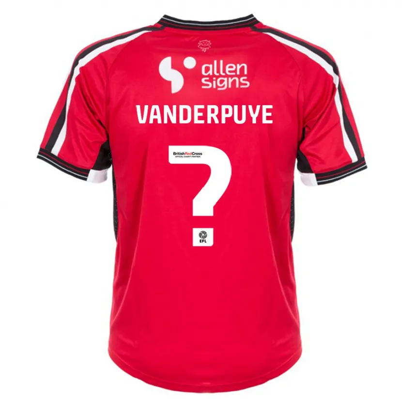 Danxen Niño Camiseta Daniel Vanderpuye #0 Rojo 1ª Equipación 2023/24 La Camisa