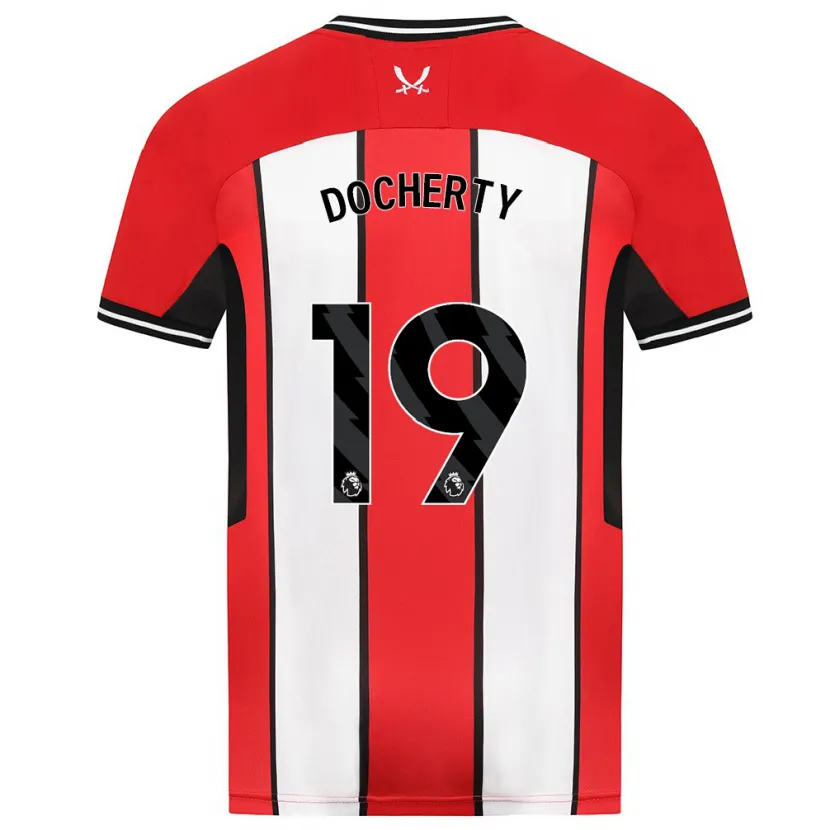 Danxen Niño Camiseta Charley Docherty #19 Rojo 1ª Equipación 2023/24 La Camisa