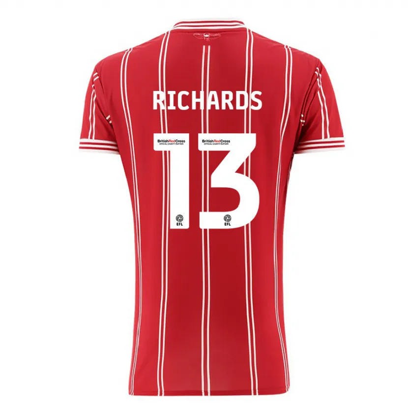 Danxen Niño Camiseta Harvey Wiles-Richards #13 Rojo 1ª Equipación 2023/24 La Camisa