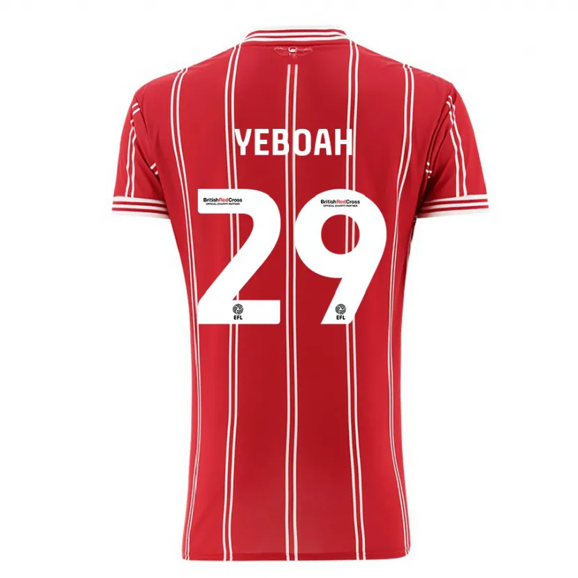 Danxen Niño Camiseta Ephraim Yeboah #29 Rojo 1ª Equipación 2023/24 La Camisa