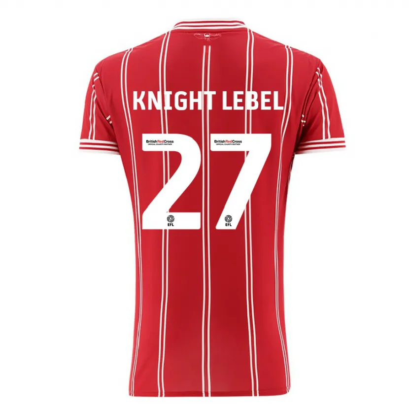 Danxen Niño Camiseta Jamie Knight-Lebel #27 Rojo 1ª Equipación 2023/24 La Camisa