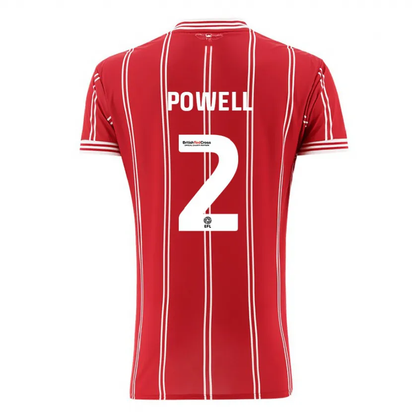 Danxen Niño Camiseta Ella Powell #2 Rojo 1ª Equipación 2023/24 La Camisa