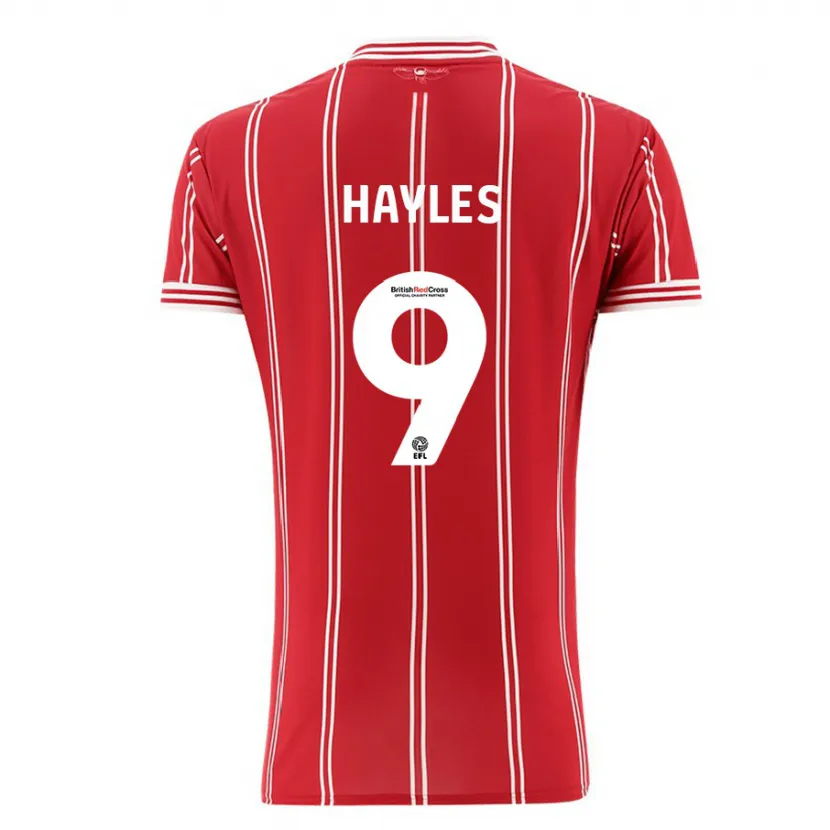 Danxen Niño Camiseta Shania Hayles #9 Rojo 1ª Equipación 2023/24 La Camisa