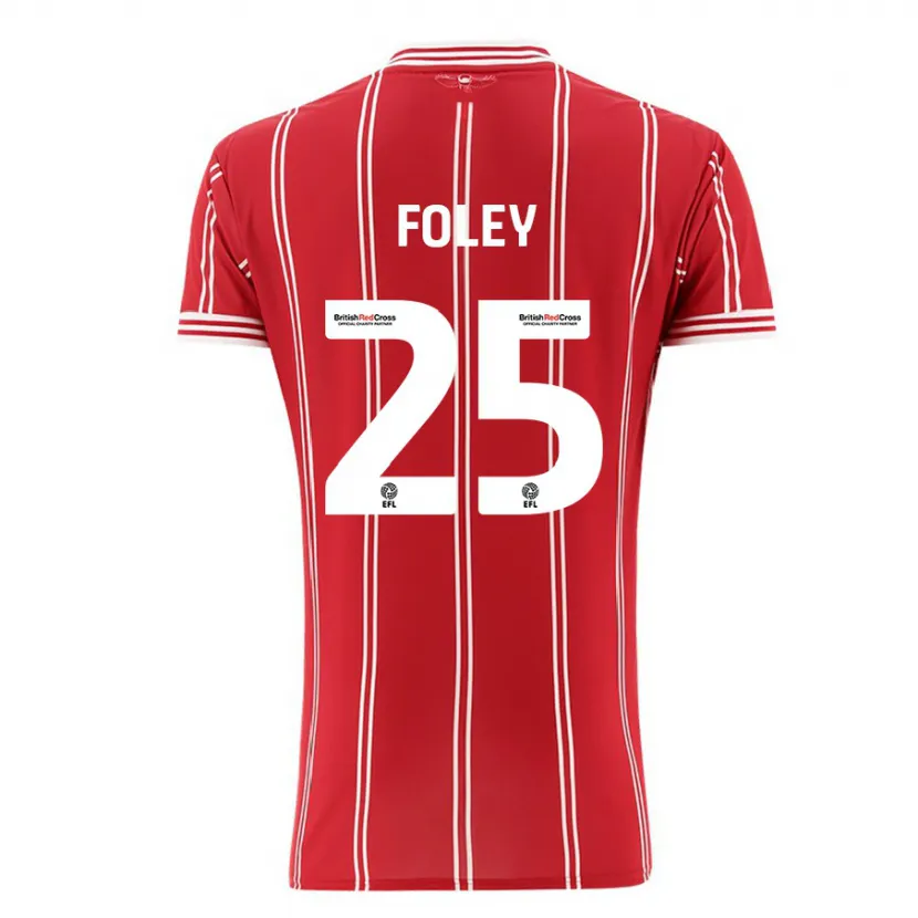 Danxen Niño Camiseta Erin Foley #25 Rojo 1ª Equipación 2023/24 La Camisa