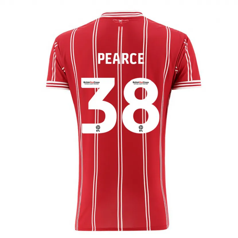 Danxen Niño Camiseta Manon Pearce #38 Rojo 1ª Equipación 2023/24 La Camisa