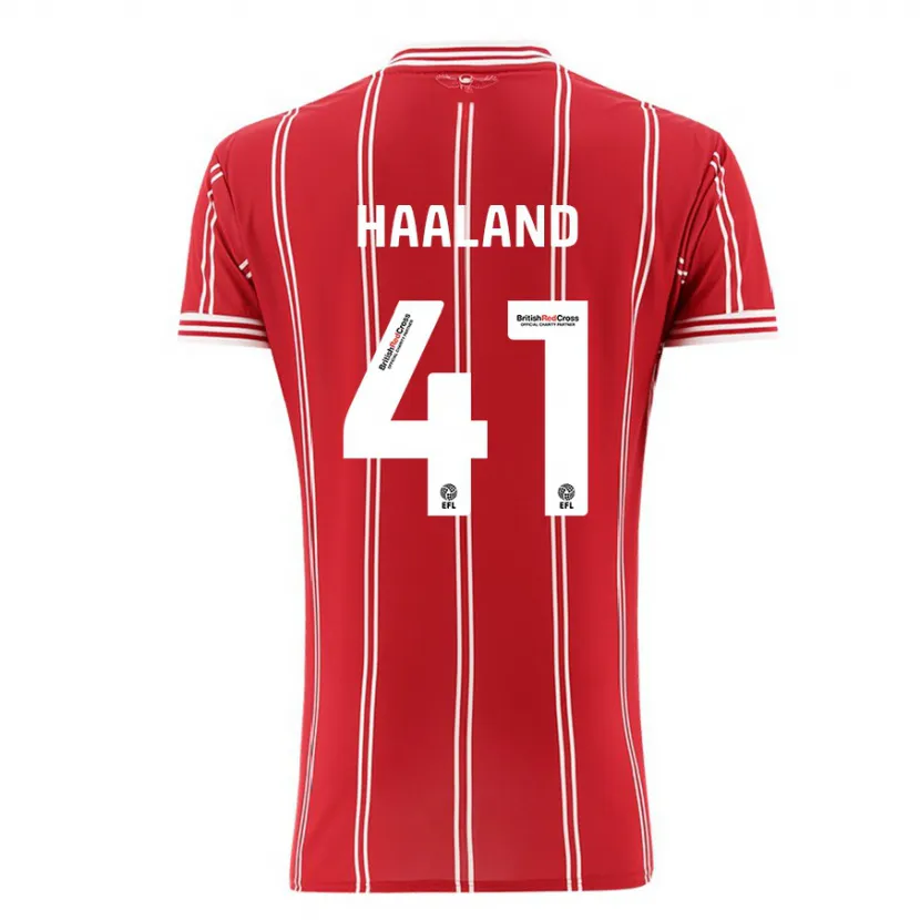 Danxen Niño Camiseta Benedicte Haaland #41 Rojo 1ª Equipación 2023/24 La Camisa