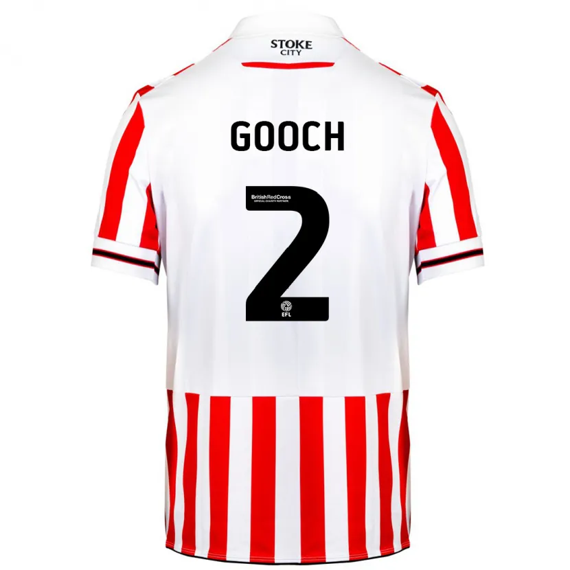 Danxen Niño Camiseta Lynden Gooch #2 Rojo Blanco 1ª Equipación 2023/24 La Camisa