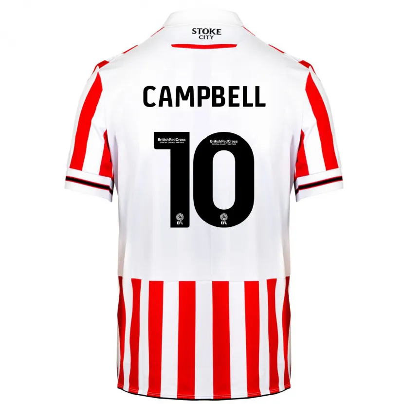 Danxen Niño Camiseta Tyrese Campbell #10 Rojo Blanco 1ª Equipación 2023/24 La Camisa