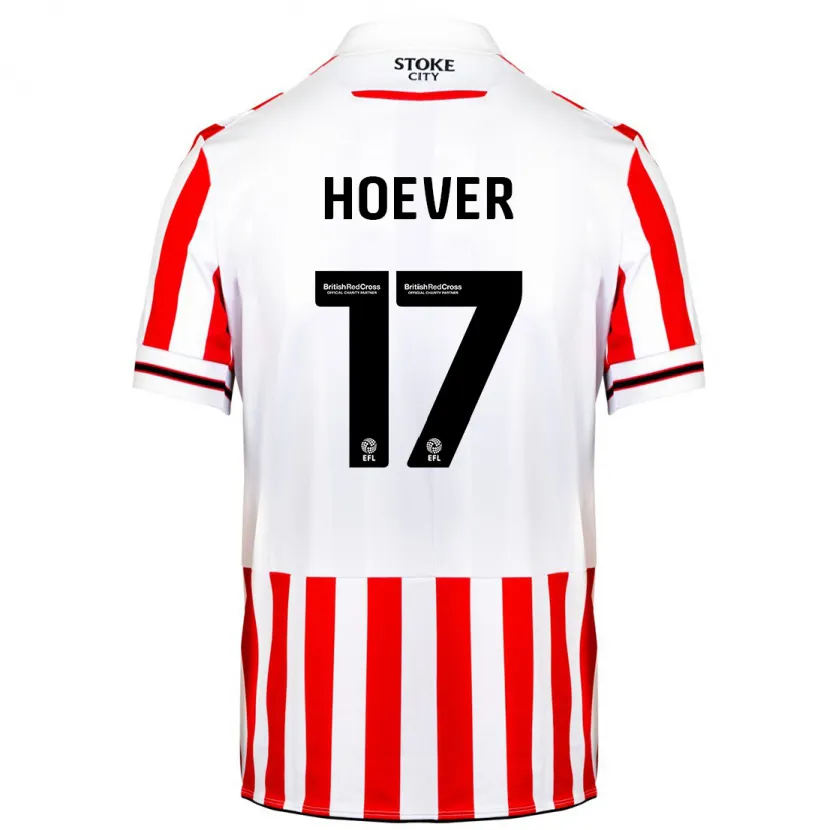 Danxen Niño Camiseta Ki-Jana Hoever #17 Rojo Blanco 1ª Equipación 2023/24 La Camisa