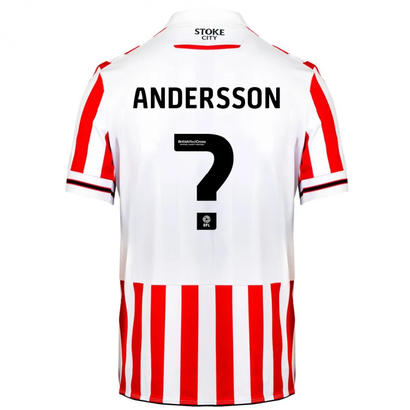 Danxen Niño Camiseta Edwin Andersson #0 Rojo Blanco 1ª Equipación 2023/24 La Camisa