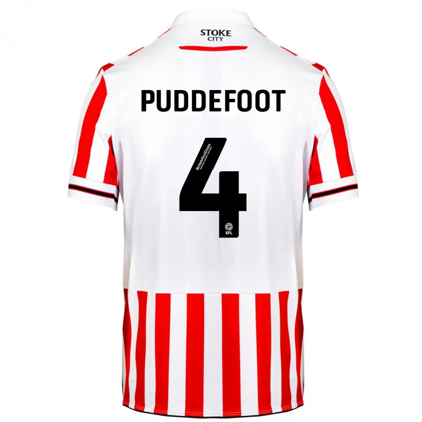 Danxen Niño Camiseta Danielle Puddefoot #4 Rojo Blanco 1ª Equipación 2023/24 La Camisa