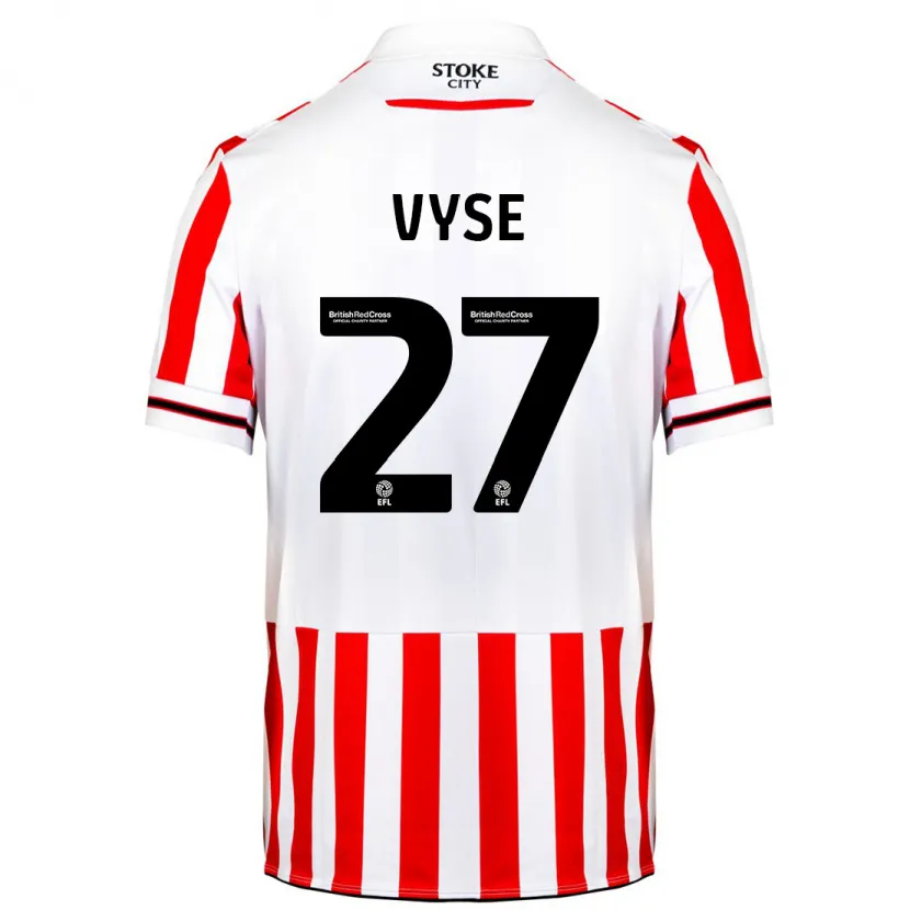 Danxen Niño Camiseta Ryah Vyse #27 Rojo Blanco 1ª Equipación 2023/24 La Camisa