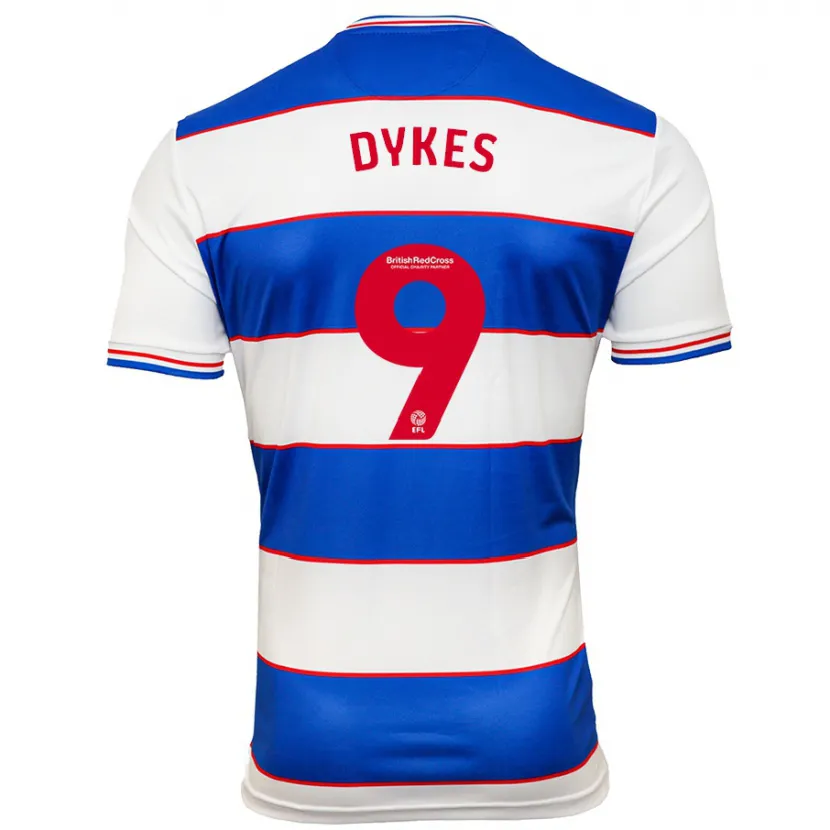 Danxen Niño Camiseta Lyndon Dykes #9 Blanco Azul 1ª Equipación 2023/24 La Camisa