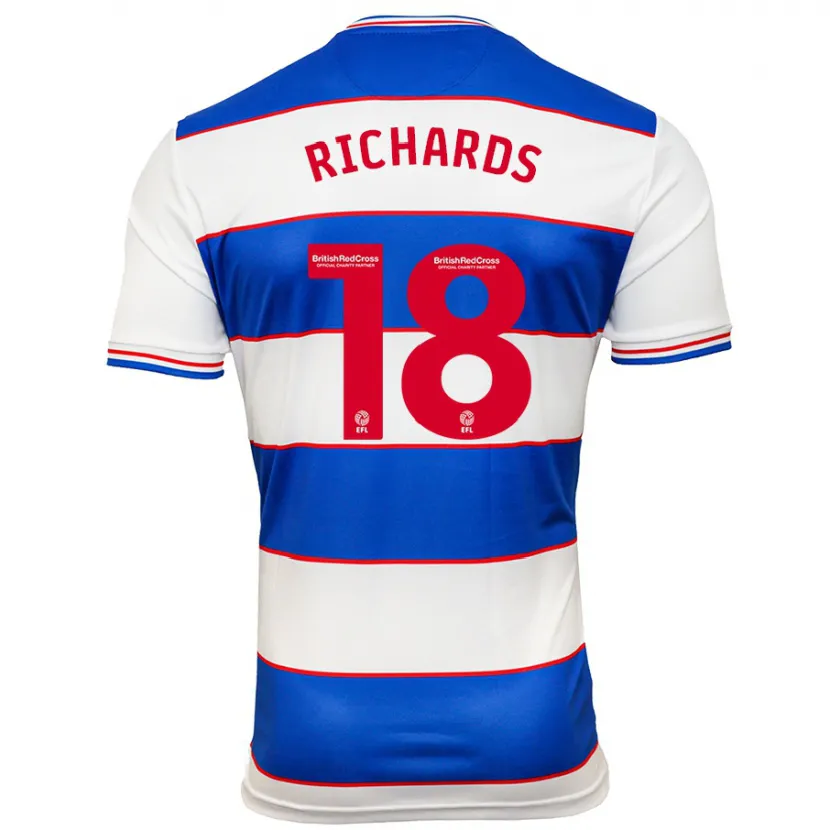 Danxen Niño Camiseta Taylor Richards #18 Blanco Azul 1ª Equipación 2023/24 La Camisa