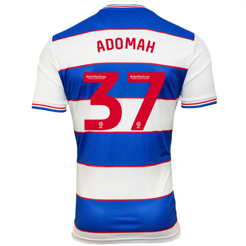 Danxen Niño Camiseta Albert Adomah #37 Blanco Azul 1ª Equipación 2023/24 La Camisa