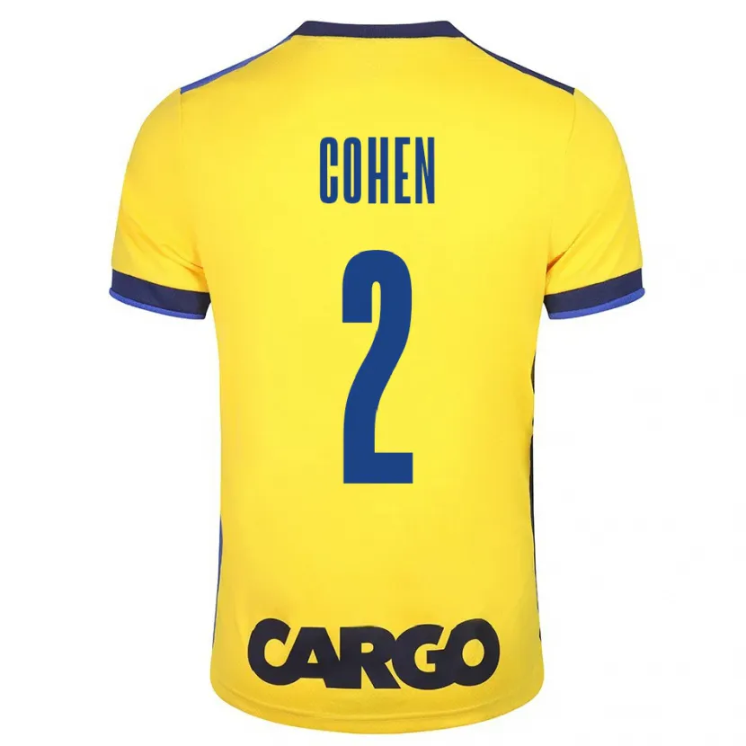 Danxen Niño Camiseta Avishay Cohen #2 Amarillo 1ª Equipación 2023/24 La Camisa