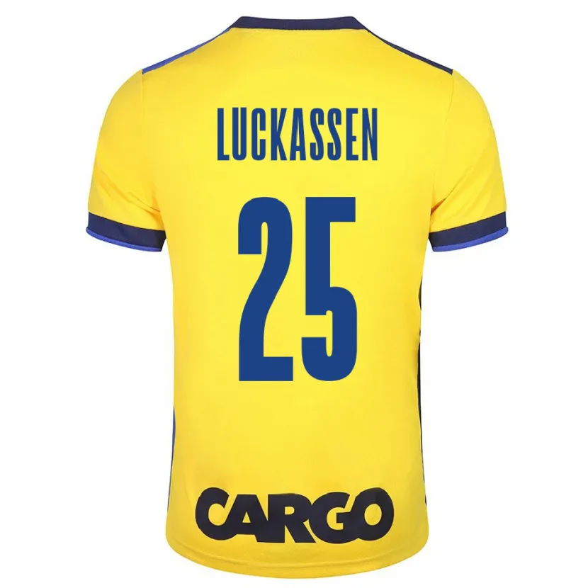 Danxen Niño Camiseta Derrick Luckassen #25 Amarillo 1ª Equipación 2023/24 La Camisa