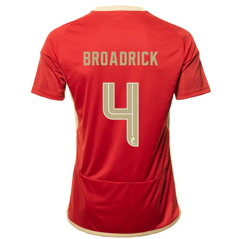 Danxen Niño Camiseta Jessica Broadrick #4 Rojo 1ª Equipación 2023/24 La Camisa